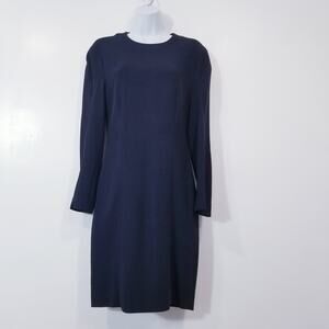 Stella McCartney Navy Blue Sheath Dress Long Sleeves